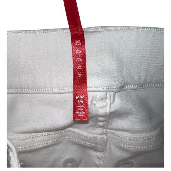 New Spanx Jeggings Womens Medium White Ankle Skinny Stretch Cropped Jeans Pants - Picture 10 of 16